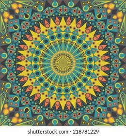 Colorful ethnic patterned background. Arabesque vector ornament