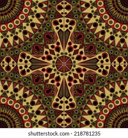Colorful ethnic patterned background. Arabesque vector ornament