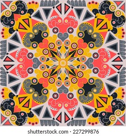 Colorful ethnic patterned background. Arabesque vector ornament