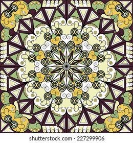 Colorful ethnic patterned background. Arabesque vector ornament
