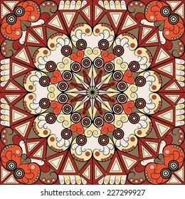 Colorful ethnic patterned background. Arabesque vector ornament