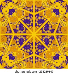 Colorful ethnic patterned background. Arabesque vector ornament