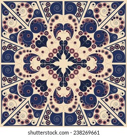 Colorful ethnic patterned background. Arabesque vector ornament