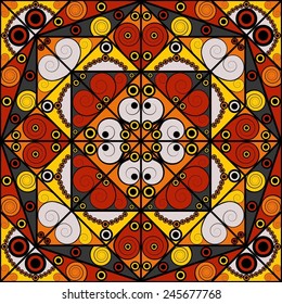 Colorful ethnic patterned background. Arabesque vector ornament
