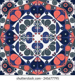 Colorful ethnic patterned background. Arabesque vector ornament
