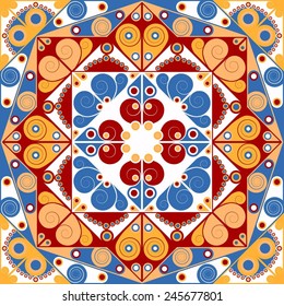 Colorful ethnic patterned background. Arabesque vector ornament