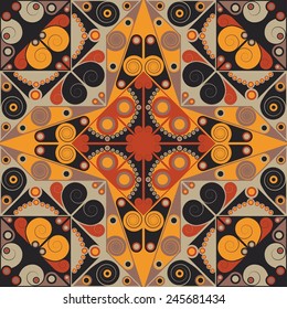 Colorful ethnic patterned background. Arabesque vector ornament