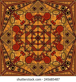 Colorful ethnic patterned background. Arabesque vector ornament