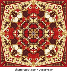 Colorful ethnic patterned background. Arabesque vector ornament