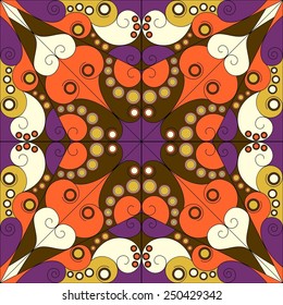 Colorful ethnic patterned background. Arabesque vector ornament