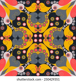 Colorful ethnic patterned background. Arabesque vector ornament