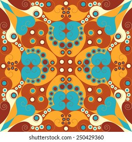 Colorful ethnic patterned background. Arabesque vector ornament