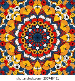 Colorful ethnic patterned background. Arabesque vector ornament
