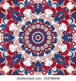 Colorful ethnic patterned background. Arabesque vector ornament