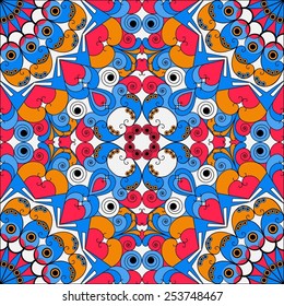 Colorful ethnic patterned background. Arabesque vector ornament