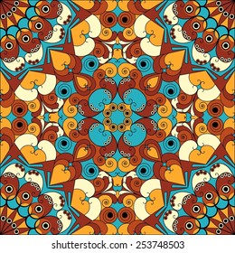 Colorful ethnic patterned background. Arabesque vector ornament