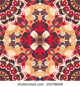 Colorful ethnic patterned background. Arabesque vector ornament
