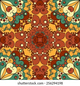 Colorful ethnic patterned background. Arabesque vector ornament