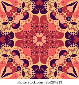 Colorful ethnic patterned background. Arabesque vector ornament