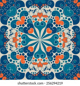 Colorful ethnic patterned background. Arabesque vector ornament