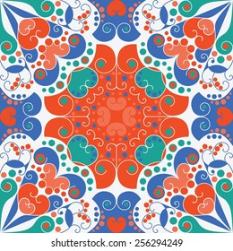 Colorful ethnic patterned background. Arabesque vector ornament