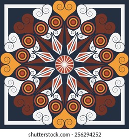 Colorful ethnic patterned background. Arabesque vector ornament