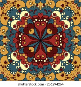 Colorful ethnic patterned background. Arabesque vector ornament