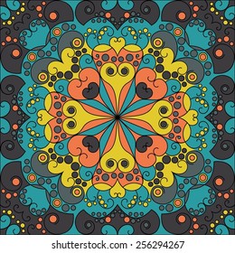 Colorful ethnic patterned background. Arabesque vector ornament