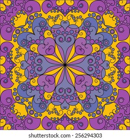 Colorful ethnic patterned background. Arabesque vector ornament