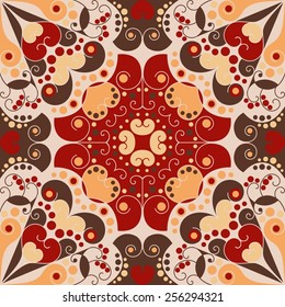 Colorful ethnic patterned background. Arabesque vector ornament