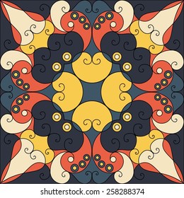 Colorful ethnic patterned background. Arabesque vector ornament