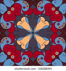 Colorful ethnic patterned background. Arabesque vector ornament