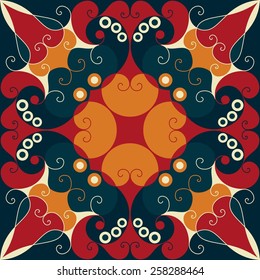 Colorful ethnic patterned background. Arabesque vector ornament