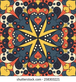Colorful ethnic patterned background. Arabesque vector ornament