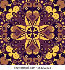 Colorful ethnic patterned background. Arabesque vector ornament