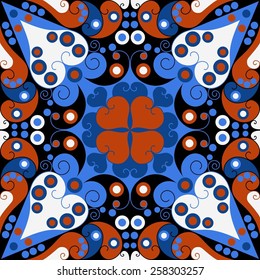 Colorful ethnic patterned background. Arabesque vector ornament