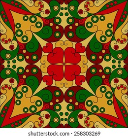 Colorful ethnic patterned background. Arabesque vector ornament