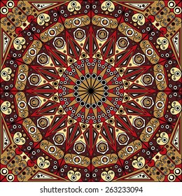 Colorful ethnic patterned background. Arabesque vector ornament