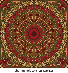 Colorful ethnic patterned background. Arabesque vector ornament