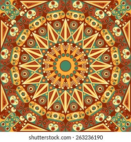 Colorful ethnic patterned background. Arabesque vector ornament