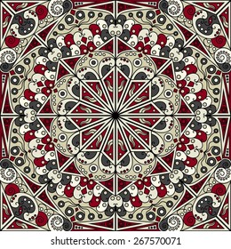 Colorful ethnic patterned background. Arabesque vector ornament