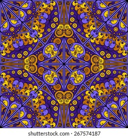 Colorful ethnic patterned background. Arabesque vector ornament