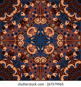 Colorful ethnic patterned background. Arabesque vector ornament