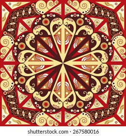 Colorful ethnic patterned background. Arabesque vector ornament