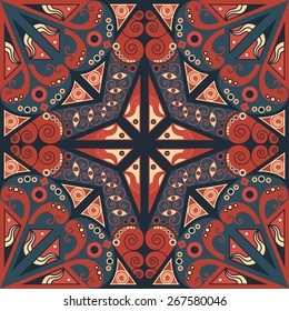 Colorful ethnic patterned background. Arabesque vector ornament