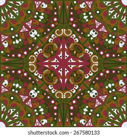Colorful ethnic patterned background. Arabesque vector ornament
