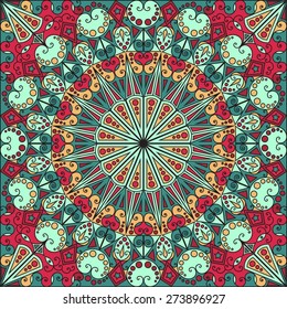 Colorful ethnic patterned background. Arabesque vector ornament