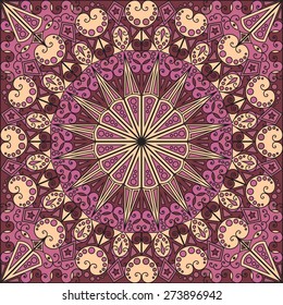 Colorful ethnic patterned background. Arabesque vector ornament