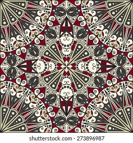 Colorful ethnic patterned background. Arabesque vector ornament
