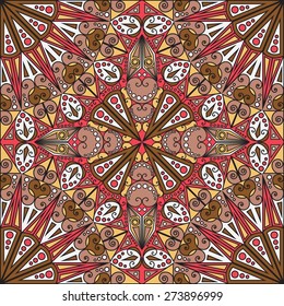 Colorful ethnic patterned background. Arabesque vector ornament
